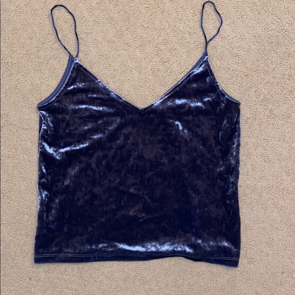 Velvet strappy tank top